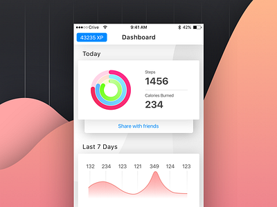 Fitness Dashboard - iOS Application app chart dashboard data fitness graphs ios steps