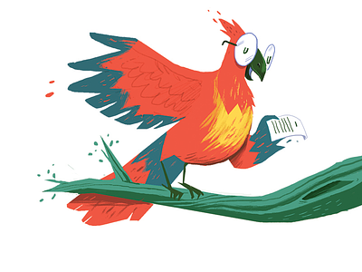 Poet Parrot illustration parrot