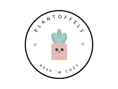 Plantoffel Logo illustrator knitted logo plants