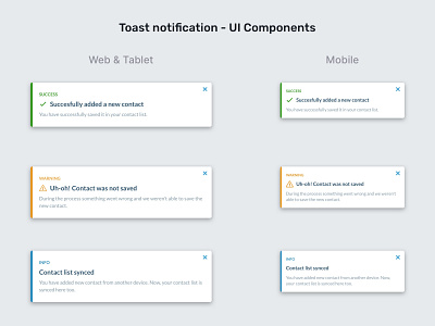 Toast notification concept