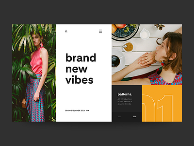 Brand New Vibes fashion grid typography ui web