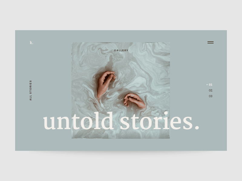 Untold Stories animation typography ui web