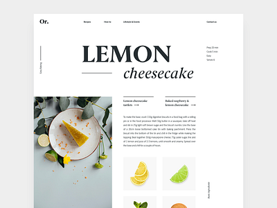 Recipe Layout layout typography web