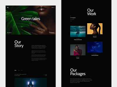Content Production Company Website black layout minimal photograhy typography video web