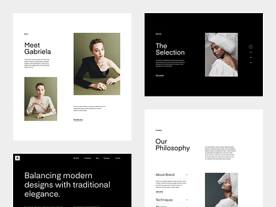 G - About black fashion grid homepage layout minimal slider typography web white