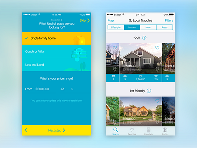 Go local Naples inner screens for iOS ios real estate search ui ux