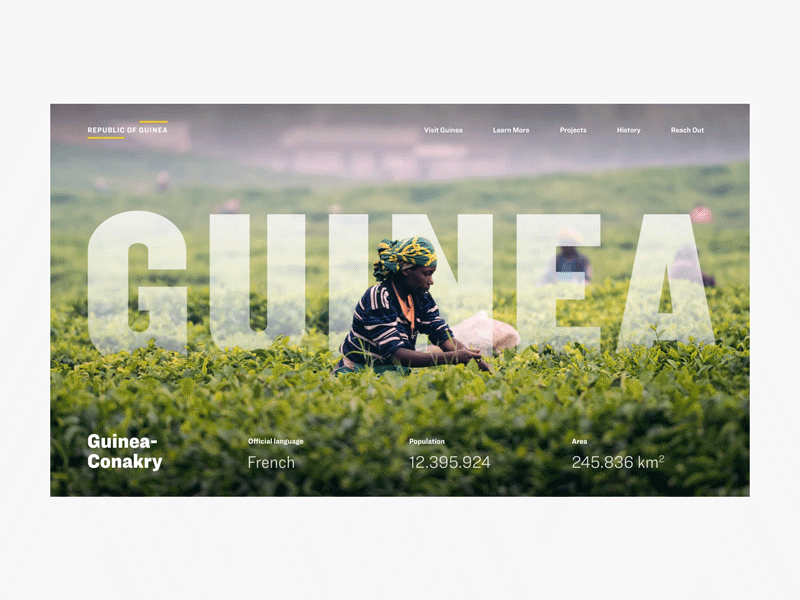 Destination Cover Concept cover destination guinea header motion ui uidesign