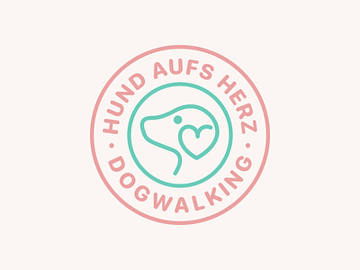 Logomotion animation dog green heart logo minimalism motion outline pet petshop pink simple soft
