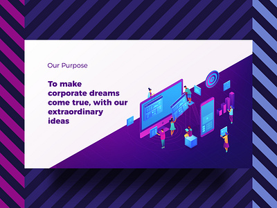 Our Purpose agency branding concept credential design digital future illustration pink presentation purple typography ui ux web world