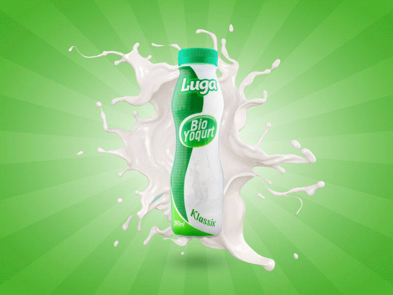Luga Classic Milk ads animatic animation art bottle burst concept design digital graphic illustration milk motion product red sequence strawberry typography video web