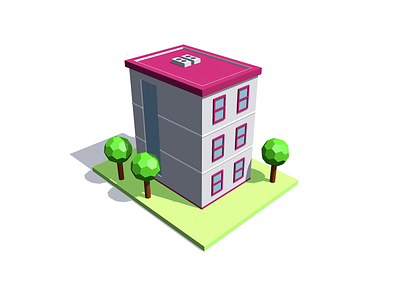 Cube Buildings / 1 3d block building c4d cinema4d coloring concept cube digital house icon illustration isometric minimal painting perspective shadow shape structure tree