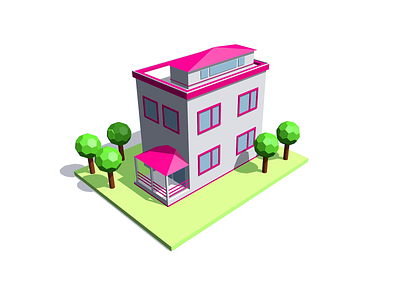 Cube Buildings / 2 3d block building c4d cinema4d coloring concept cube digital house icon illustration isometric minimal painting perspective shadow shape structure tree