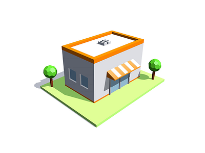 Cube Buildings / 6 3d block building c4d cinema4d coloring concept cube digital house icon illustration isometric minimal painting perspective shadow shape structure tree