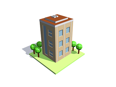 Cube Buildings / 7 3d block building c4d cinema4d coloring concept cube digital house icon illustration isometric minimal painting perspective shadow shape structure tree