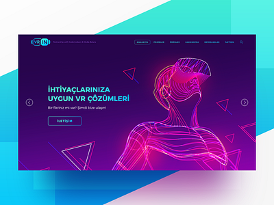 VR IN Website / Landing Page agency concept design digital headline illustration interaction interface landing landing page online purple technology typography ui user experience user inteface ux vr website