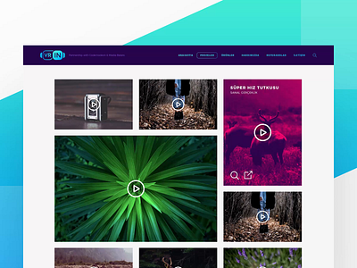 VR IN Website / Projects Play Screen concept design gallery grid layout headline illustration interaction interface landing landing page pop up projects technology typography ui user experience user inteface ux video player website