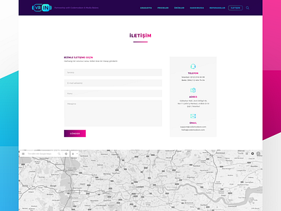 VR IN Website / Contact Us contact form contact page contact us design digital feedback headline icons illustration interaction interface location map service page services ui user experience user inteface ux website