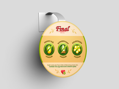 Final Oil | Wobbler Design corn oil health icon mockup organic organic food print print ad print design prototype wobbler
