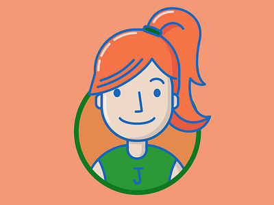 Jenny flat illustration redhead girl