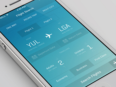 iOS7 Flight App app blue book design flight ios ios7 iphone ui ux