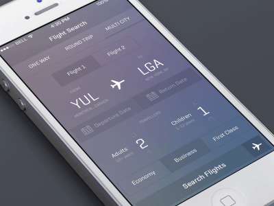 iOS7 Flight App Animation animation app design flight interaction ios iphone ui ux