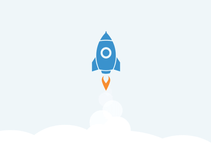 Launch Your Store animated clouds css flames gif icon illustration rocket shopify svg