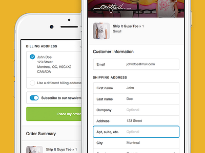 Responsive Checkout checkout design field form label mobile responsive shipping shopify store ui ux