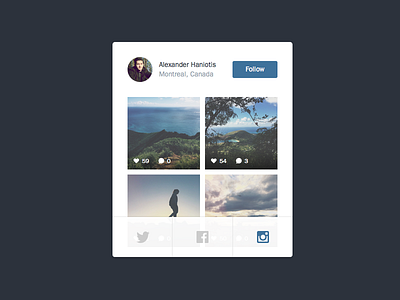 Social Widget Rebound design feed grid icon instagram menu photo social ui ux widget