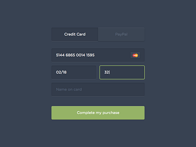 Payment Form (Rebound) button control dark design form icon input payment ui