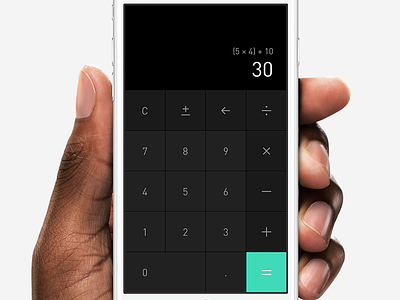 Dark Calculator app button calculator dailyui dark hand icon ios mobile mockup ui