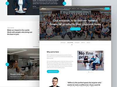 Affirm Careers Page app careers design hero layout responsive site typography ui web