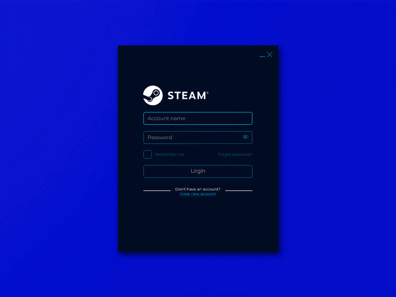 Daily UI #001 Steam form animation app application dailyui dailyui 001 dailyuichallenge figma game login minimal sign sign in simple simplicity steam ui uiux ux web