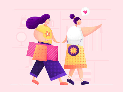 Shopping design girl illustration ui vector web