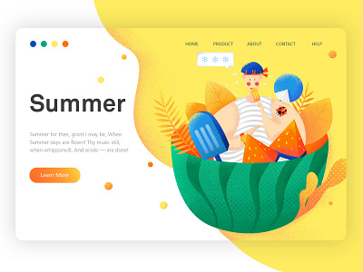 Summer design illustration ux vector web work