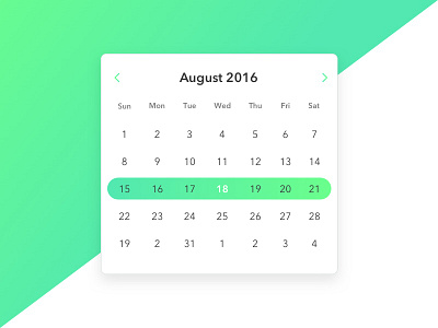 Calendar UI calendar green ui