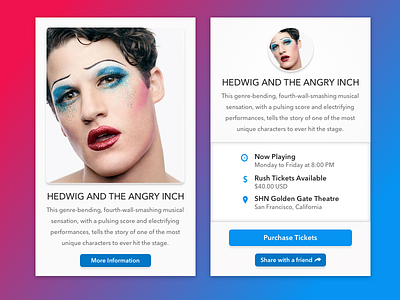 Hedwig - Rush Tickets Mobile Concept app mobile mobile ui theatre ticket app tickets ui visual design