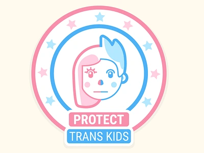 Protect Trans Kids badge human rights sticker trans trans kids transgender vector