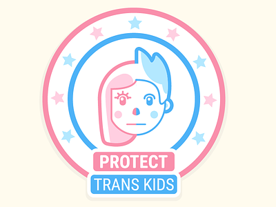 Protect Trans Kids badge human rights sticker trans trans kids transgender vector