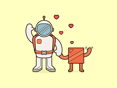 Request Love api cartoon character illustration vector