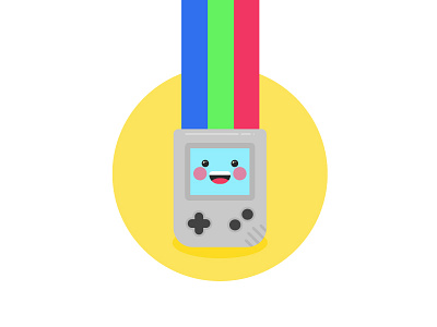 Something for Friday character gameboy handheld happy icon smile vector video games