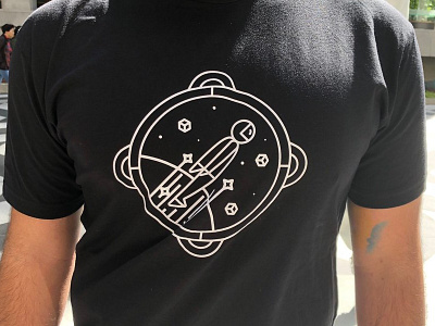 POST/CON T-shirt line art postman spaceman t shirt vector