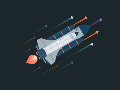 Shoot for the stars illustrator space spaceship stars vector