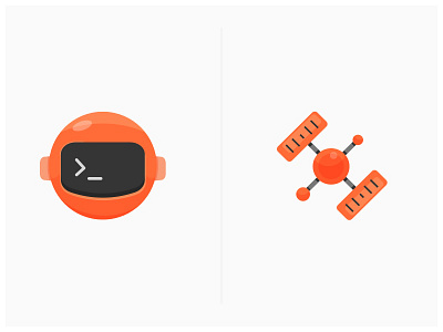 Newman + Interceptor icons illustration orange vector