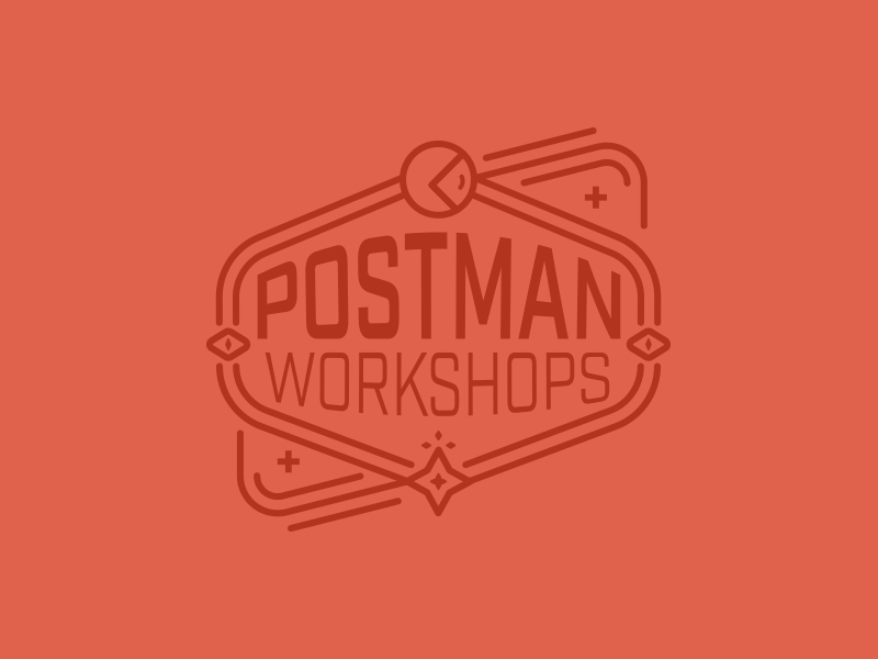 Postman Workshop Ideas branding line art lines logo postman space vector workshop