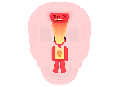 🔥👺 explosion face heat hot illustration skull summer