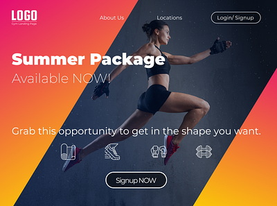 Day 003 - Gym Landing page design figma ui uidesign ux web