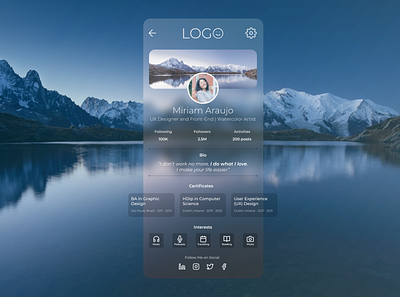 Day 006 - User Profile figma glassmorphism ui uidesign ux