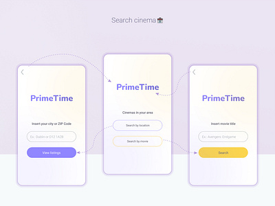 Movie Theatre App UI Design: Search Pages