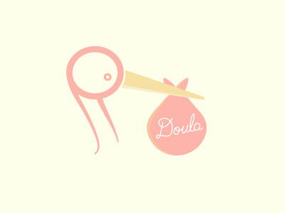 Stork & Doula baby bird logo logotype mark stork