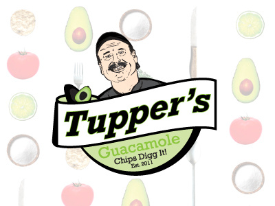 Tupper's food guacamole logo design